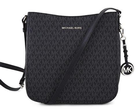 michael kors jet set travel large logo messenger black|Michael Kors Messenger bag.